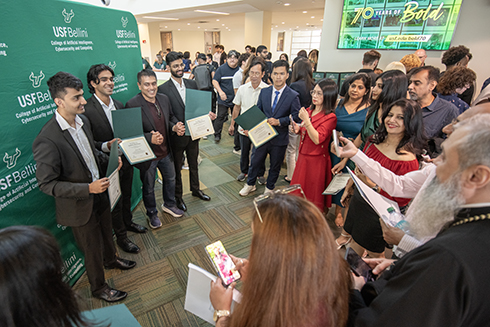 Induction ceremonies recognize Bellini College students entering tech and engineering fields